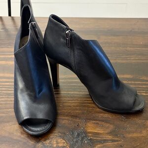 Vince Camuto Black Peep-Toe Heeled Boots